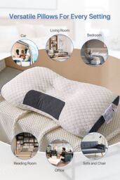 Living and Home Premium Sleep Support Knitted Pillow for All Seasons in White - Size: Single - thumbnail 6