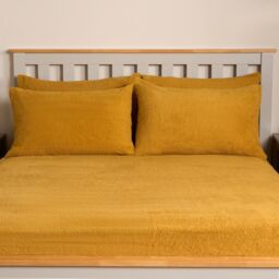 OHS 4 Pack Teddy Fleece Pillowcase Cover Bedding Set Thermal in Bright Yellow - Size: Standard Pillow Case - thumbnail 4