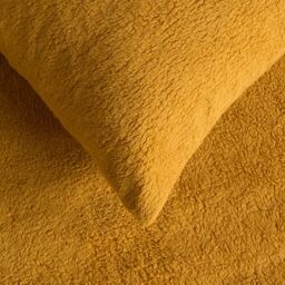 OHS 4 Pack Teddy Fleece Pillowcase Cover Bedding Set Thermal in Bright Yellow - Size: Standard Pillow Case - thumbnail 2