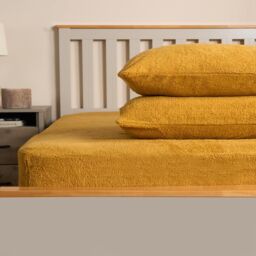 OHS 4 Pack Teddy Fleece Pillowcase Cover Bedding Set Thermal in Bright Yellow - Size: Standard Pillow Case - thumbnail 3