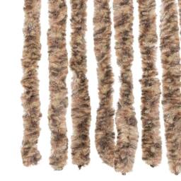 Berkfield Home Soft Fly Curtain Beige & Dark Brown 90x200 cm Chenille - thumbnail 5