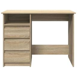 Berkfield Home Desk Sonoma Oak 102x50x75 cm Engineered Wood in Light Brown - Size: 102 x 50 x 75 cm - thumbnail 4