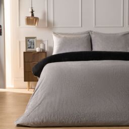 OHS Reversible Teddy Duvet Cover with Pillowcase in Natural - Size: King - thumbnail 2