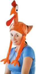 Shatchi Hat Novelty Plush Christmas Turkey Gobler Hat Costume Christmas Fancy Dress Party Xmas Office Fun in Brown - thumbnail 2
