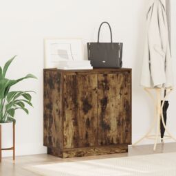 Berkfield Home Sideboard with LED, Smoked Oak, 71x34.5x75 cm, Engineered Wood in Brown - Size: 71x34.5x75 cm - thumbnail 5
