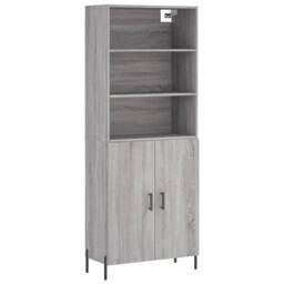 Berkfield Home Highboard Grey Sonoma 69.5x34x180 cm Engineered Wood - thumbnail 1