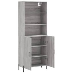 Berkfield Home Highboard Grey Sonoma 69.5x34x180 cm Engineered Wood - thumbnail 4