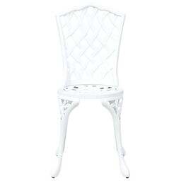 Berkfield Home 3-Piece White Cast Aluminum Garden Bistro Set - thumbnail 7