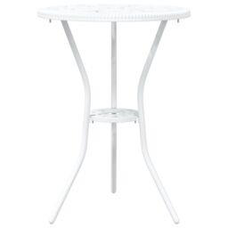 Berkfield Home 3-Piece White Cast Aluminum Garden Bistro Set - thumbnail 5