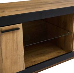 STILVORA TV Stand with Drawer, Cabinet & LED Lights, 160 x 40 x 50 cm in Natural - thumbnail 9