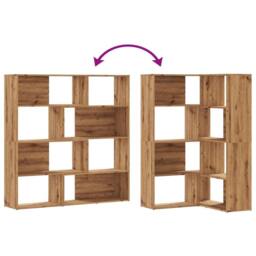 Berkfield Home Elegant Corner Bookcase 4-Tier Artisian Oak 85x85x140 cm Engineer in Brown - Size: 85 x 85 x 140 cm - thumbnail 7