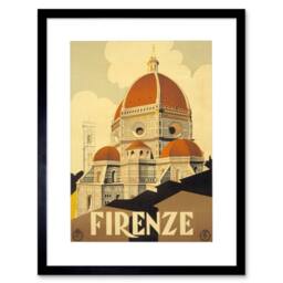 "Artery8 Travel Florence Italy Basilica Santa Maria Fiore Framed Wall Art Print in Beige - Size: W12"" x H16""" - thumbnail 1