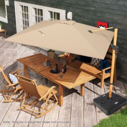 Costway 297cm Patio Cantilever Umbrella Square Double-Top Offset Umbrella in Beige - thumbnail 3