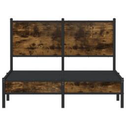 Berkfield Home Metal Bed Frame without Mattress Smoked Oak 120x200 cm in Brown - Size: Small Double - thumbnail 5