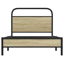 Berkfield Home Bed Frame without Mattress 100x200 cm Sonoma Oak Engineered Wood in Light Oak - thumbnail 5