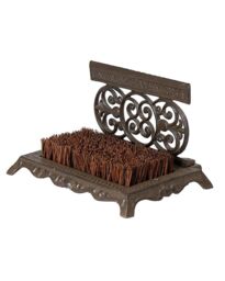 Dibor Traditional Cast Iron Ornate Outdoor Garden Boot Brush & Scraper in Brown - Size: Medium - thumbnail 2