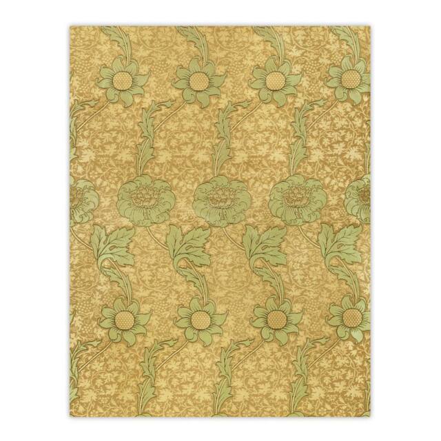 "Artery8 Kennet Floral Pattern Orange Green Wall Art Print William Morris - Size: W12"" x H16""" - image 1