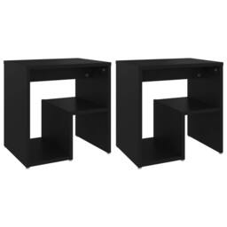 Berkfield Home Bed Cabinets 2 pcs Black 40x30x40 cm Engineered Wood - Size: 40 x 30 x 40 cm - thumbnail 1