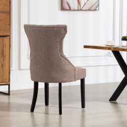 Artemis Home Lurano Fabric Dining Chairs - Set of 2 in Dark Brown - Size: 2 Pack - thumbnail 4