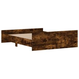 Berkfield Home Bed Frame with Headboard & Footboard Smoked Oak 160x200 cm in Brown - thumbnail 6
