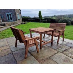 Churnet Valley Garden Furniture Ltd Valley Table Set - L99cm - Min Assembly Required - Set of Cushions Inc in Brown - thumbnail 4