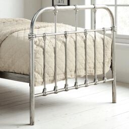 OAT Home Camden Victorian Vintage Hospital Style Steel Effect Metal Bed Frame in Silver - Size: King - thumbnail 9