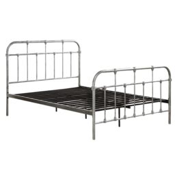 OAT Home Camden Victorian Vintage Hospital Style Steel Effect Metal Bed Frame in Silver - Size: King - thumbnail 6