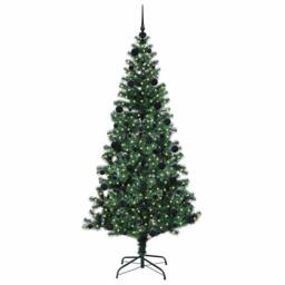 Berkfield Home Artificial Pre-lit Christmas Tree Green 210 cm PVC & Metal - thumbnail 3