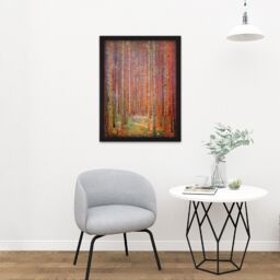 "Artery8 Wall Art Print Klimt Tannenwald I Fir Forest Large Framed Wall Décor Art in Black - Size: W18"" x H24""" - thumbnail 2