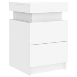 Berkfield Home Beautiful Bedside Cabinets with LED Lights 2 pcs White 35x39x55 cm - Size: 35 x 39 x 55 cm - thumbnail 6