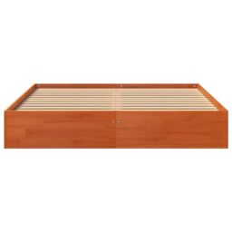 Berkfield Home Bed Frame without Mattress Wax Brown 120x200 cm Solid Wood Pine - Size: Small Double - thumbnail 4