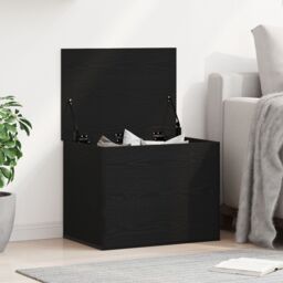 Berkfield Home Storage Box with Lid Black Oak 60x42x46 cm Engineered Wood - Size: 60 x 42 x 46 cm - thumbnail 1