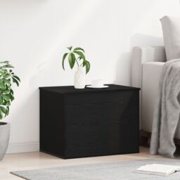 Berkfield Home Storage Box with Lid Black Oak 60x42x46 cm Engineered Wood - Size: 60 x 42 x 46 cm - thumbnail 4
