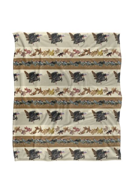 JQ Licensing Bs-Jp Turkey Autumn Leaf Pattern Silky Touch Super Soft Throw Blanket 152 X 127 cm in White - image 1