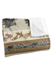 JQ Licensing Bs-Jp Turkey Autumn Leaf Pattern Silky Touch Super Soft Throw Blanket 152 X 127 cm in White - thumbnail 3