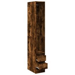 Berkfield Home Wardrobe Smoked Oak 30x50x200 cm Engineered Wood in Brown - Size: 30 x 50 x 200 cm - thumbnail 5