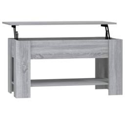Berkfield Home Modern Coffee Table Grey Sonoma 101x49x52 cm Engineered Wood - Size: 101 x 49 x 52 cm - thumbnail 3