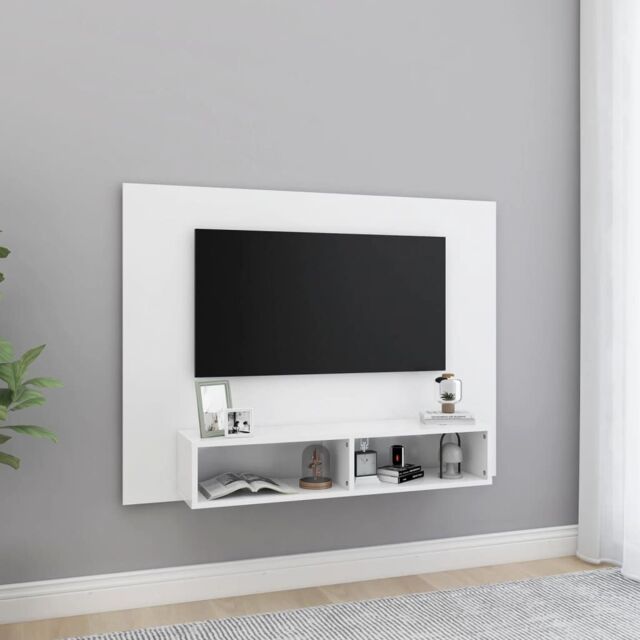 Berkfield Home Wall TV Cabinet White 120x23.5x90 cm Engineered Wood - image 1