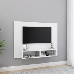 Berkfield Home Wall TV Cabinet White 120x23.5x90 cm Engineered Wood - thumbnail 1