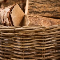 Dibor Traditional Round Large Grey Rattan Log Basket with Handles H40 x L57 x W40cm in Natural - thumbnail 4