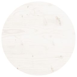 Berkfield Home Table Top Round White Ã˜40x3 cm Solid Wood Pine - Size: 40x3 cm - thumbnail 2