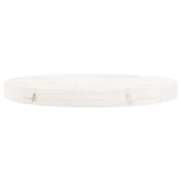 Berkfield Home Table Top Round White Ã˜40x3 cm Solid Wood Pine - Size: 40x3 cm - thumbnail 3