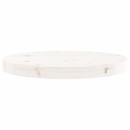Berkfield Home Table Top Round White Ã˜40x3 cm Solid Wood Pine - Size: 40x3 cm - thumbnail 4