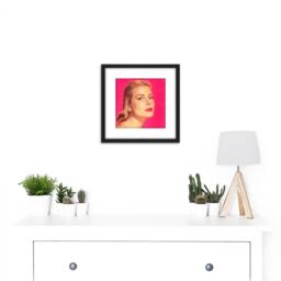 Artery8 Portrait Actress Princess Grace Kelly Photo 8X8 Inch Square Wooden Framed Wall Art Print Picture with Mount in Black - thumbnail 2