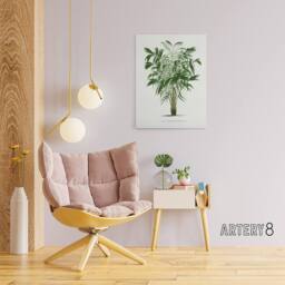 "Artery8 Astrocaryum Murumuru Palm Tree Kerchove Canvas Wall Art Print in White - Size: W12"" x H16""" - thumbnail 3