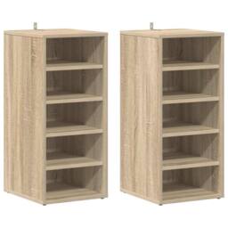 Berkfield Home Shoe Cabinets 2 pcs Sonoma Oak 31.5x35x70 cm Engineered Wood in Brown - thumbnail 1