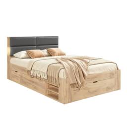 Matteo Natural Effect 3ft Single Bed Frame with Storage, Padded Headboard - thumbnail 8