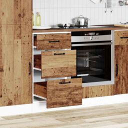 Berkfield Home Kitchen Base Cabinet Kalmar Old Wood Engineered Wood - thumbnail 3