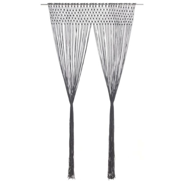 Berkfield Home Macrame Curtain Anthracite 140x240 cm Cotton - image 1