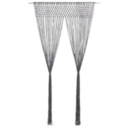 Berkfield Home Macrame Curtain Anthracite 140x240 cm Cotton - thumbnail 1